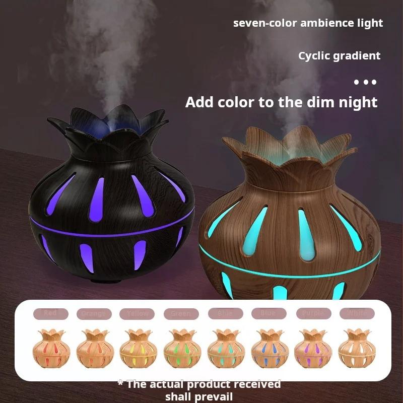 Lotus Hollow Humidifier, Colorful Night Light Aromatherapy Machine, Atomizer, USB Home Desktop Humidifier, Water Replenishing De