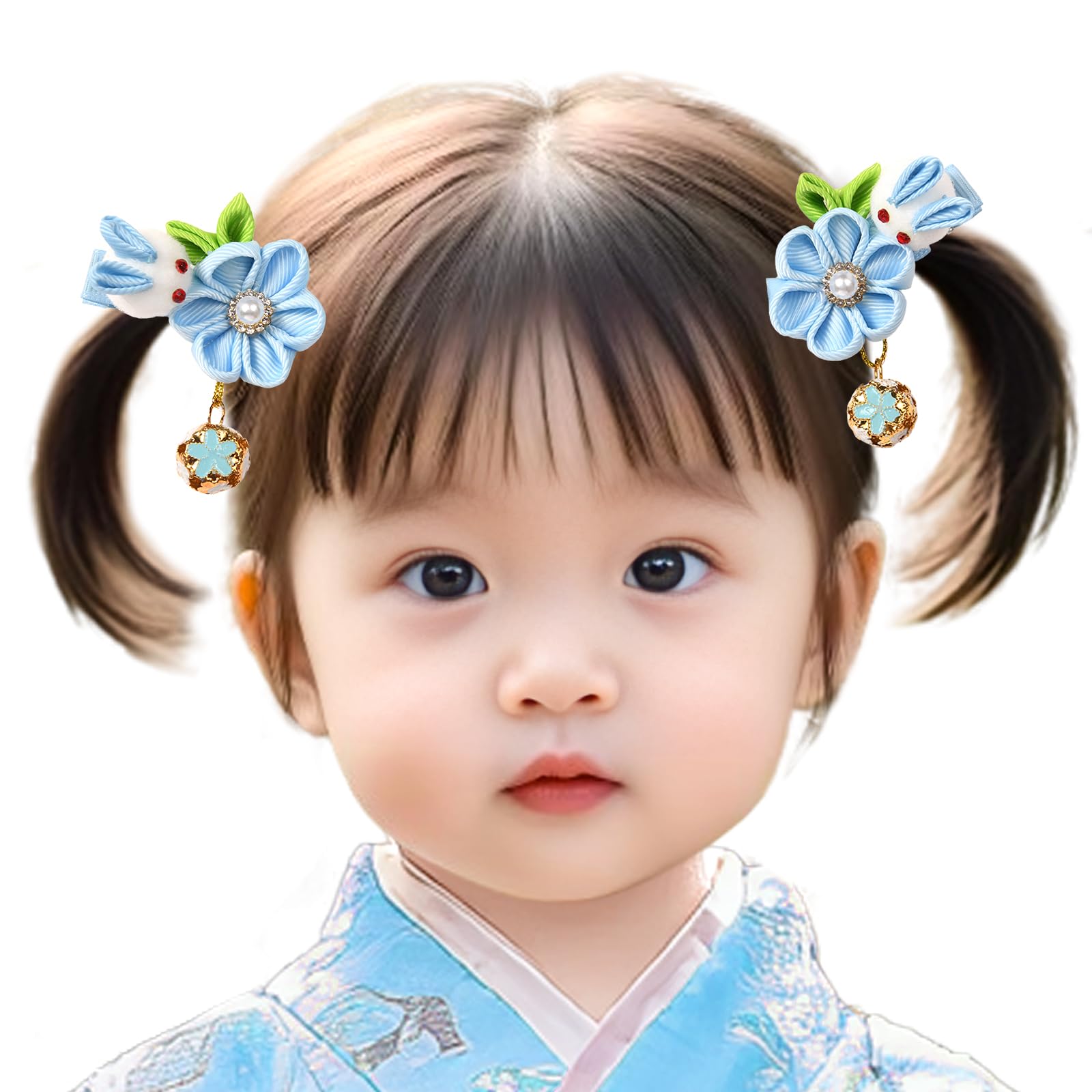 

OTAKUMARKET Hair Perfect for and Graduation and Features and Flower Perfect for and Ornament, Shichi-Go-San, 3-Year-Olds, Hakama, Kimono, Ceremonies, синий