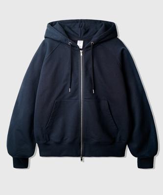 Jemut Luna Raglan Balloon Zip-Up Hoodie Navy Kjhd2613