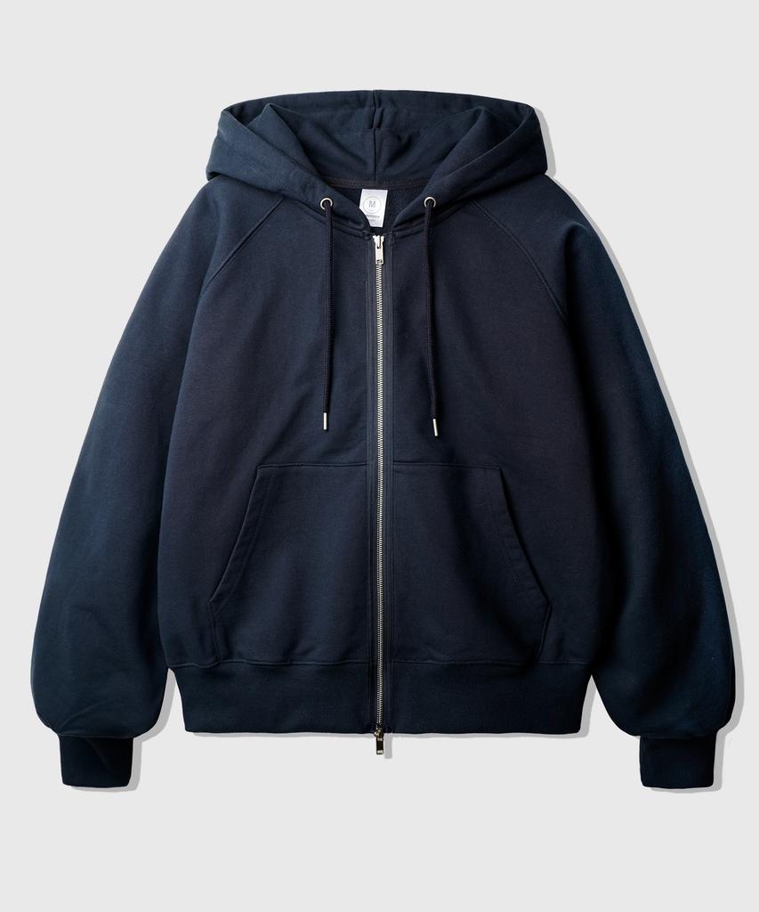 Jemut Luna Raglan Balloon Zip-Up Hoodie Navy Kjhd2613