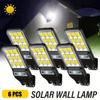 1-6 Piezas Luces Solares para Exteriores 3 Modos Sensor de Movimiento Solares Impermeables Iluminación de Seguridad para Paredes Jardín Pared Patio Iluminación de Caminos