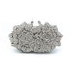 Elegante Borsa a Pochette da Sera in Cristallo e Strass a Forma di Rosa