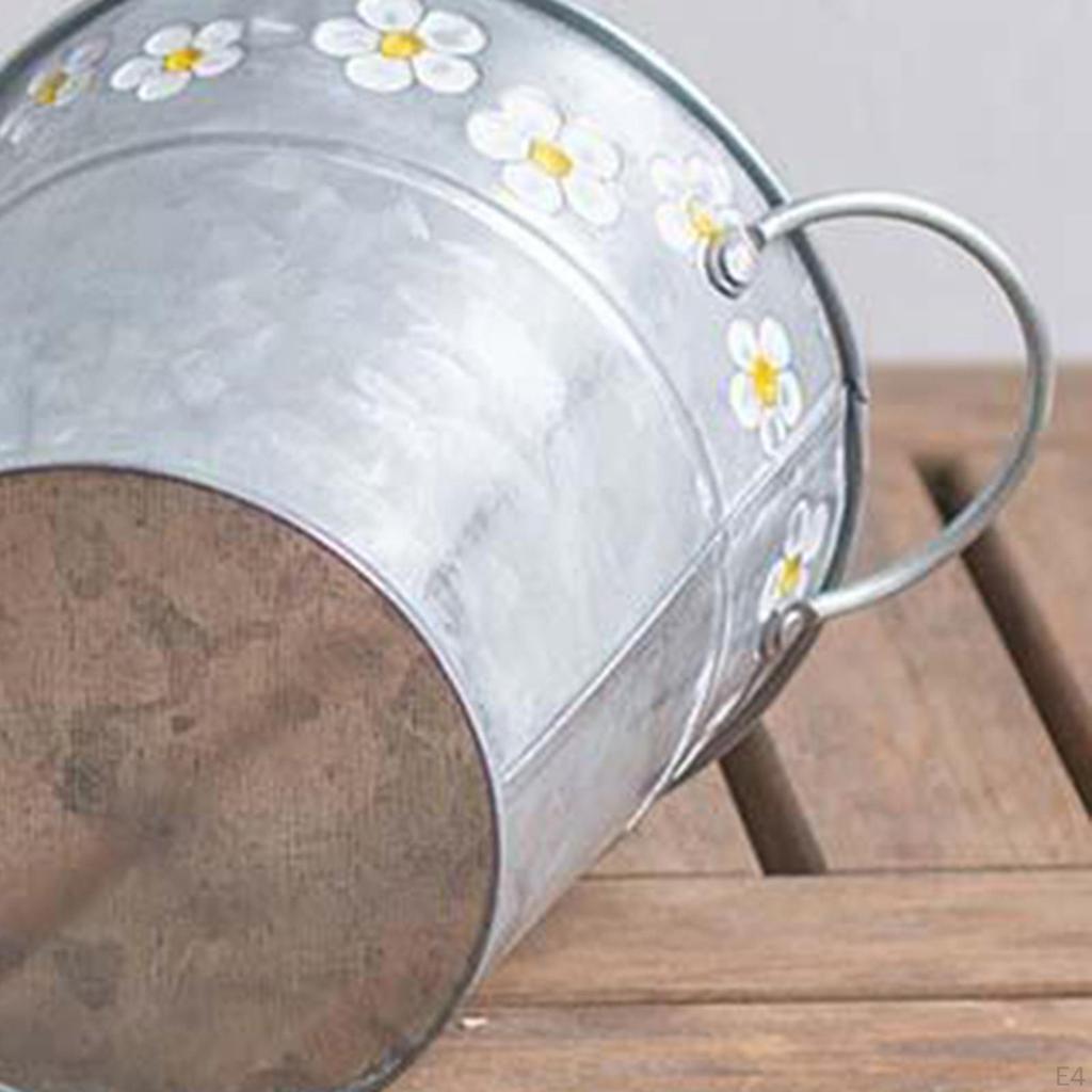 Basket Bucket ers Pot,Storage Bucket,Rust Prevention Pot Metal for and Flower,Pen