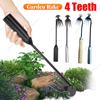 4 Teeth Garden Rake Hand Weed Remover Loose Soil Grass Root Puller Shovel Multifunctional Weeding Removal Rake Gardening Tools