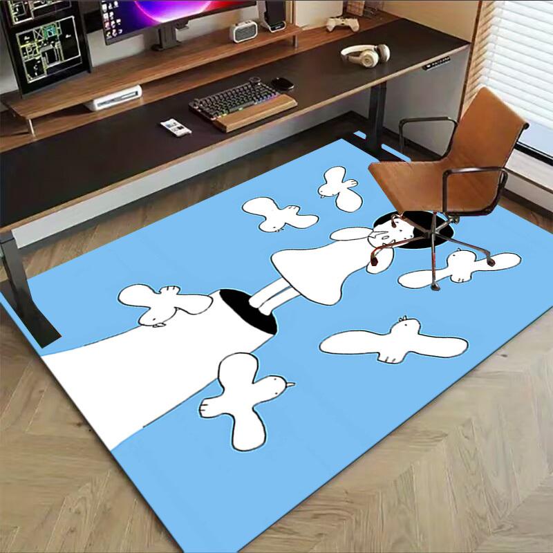 1PC Girl Birds Non-Slip Floor Carpet Compatible for Office&Living Room&Dining Room - Flat-Weave Machine- Soft & Pattern-E324