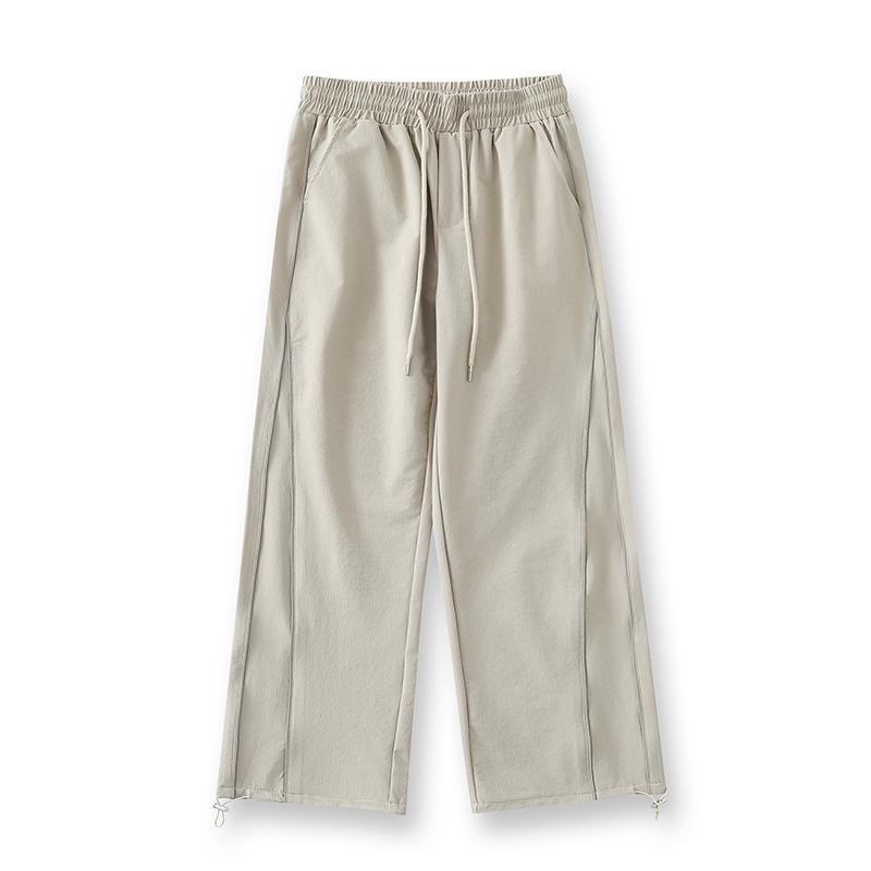 

Muqiu мужские спортивные повседневные свободные прямые штаны 2025 года со вставками XL (67-75 kg) хаки