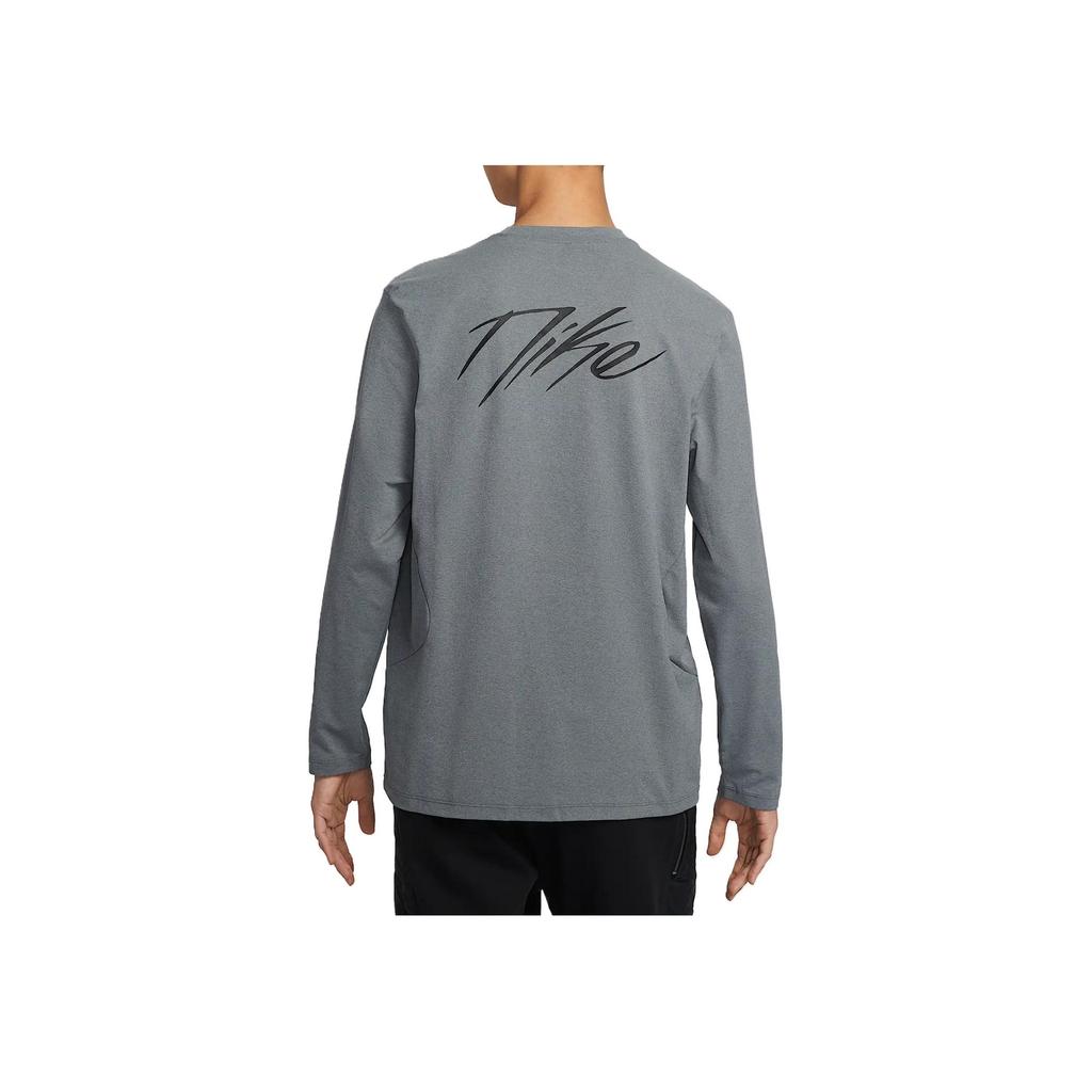 Nike Icon Dri-Fit Breathable Quick-Dry Soft Lightweight Pullover Long Sleeve T-Shirt Men Tops Smoke-Gray Black FZ0671-084