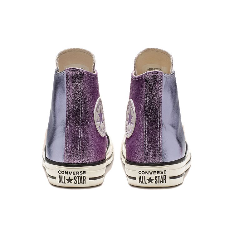 Converse Chuck Taylor All Star Shiny Metal High Top Canvas Shoes Women Sneakers Purple 564852C