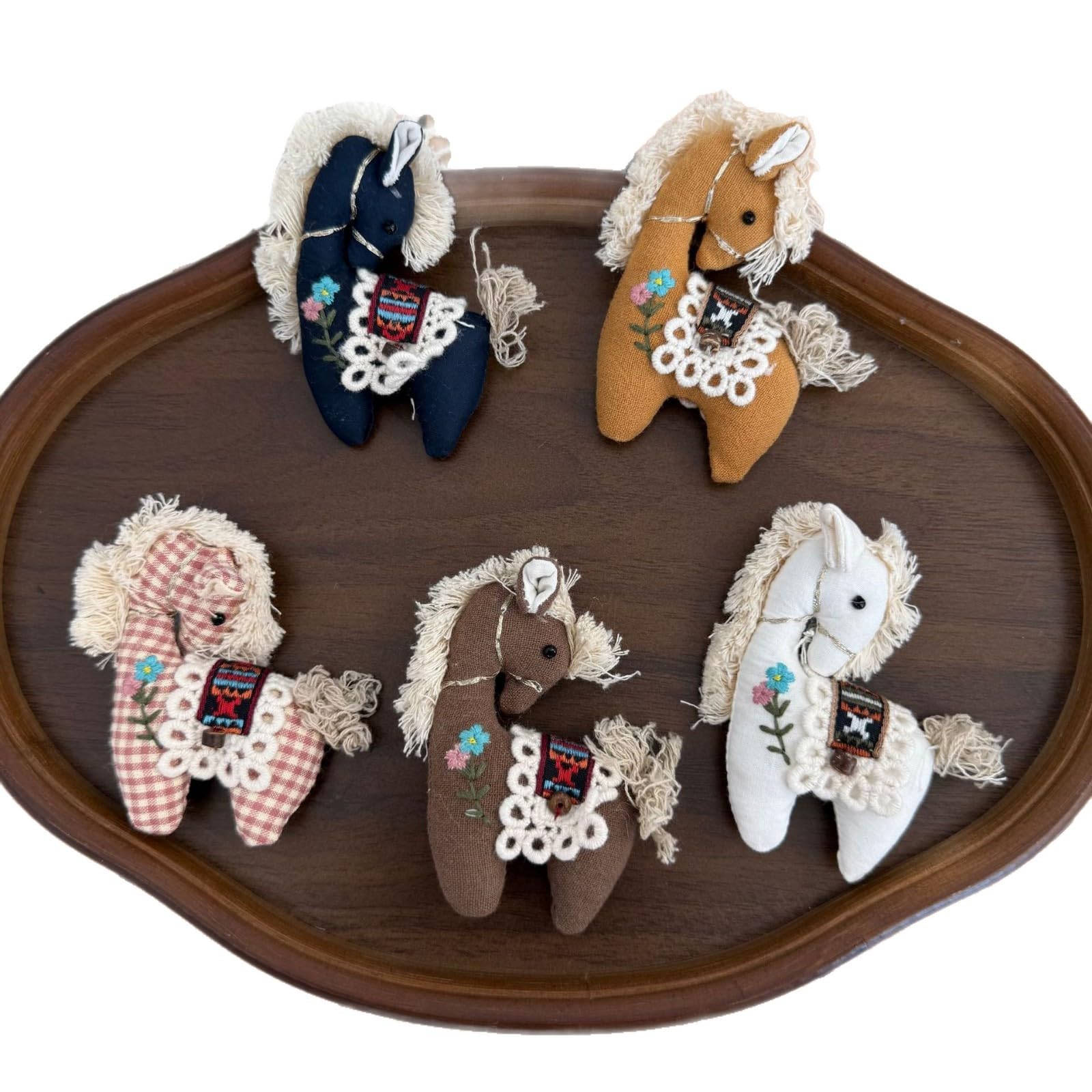 Five Mini Horse Plush Mascots, Celebrating the Year of the Horse (2026), the Year of the Horse. Cute and Soothing Mascots for DIY Fabric Crafts.
