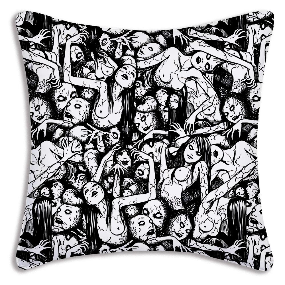 Classic manga For T-Tomie Pillow Covers Cartoon Sofa Decorative Home Double-sided Printing Short Plush Cute Cushion Cover