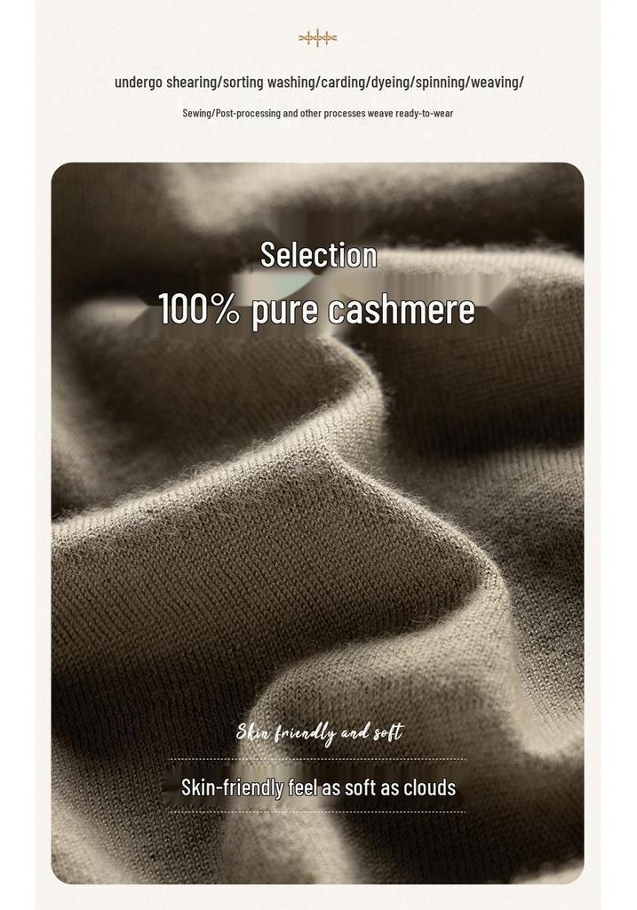 Premium Cashmere Women's Short Sleeve Round Neck T-Shirt - Loose, Versatile & Fashionable Knitwear for Fall & Winter