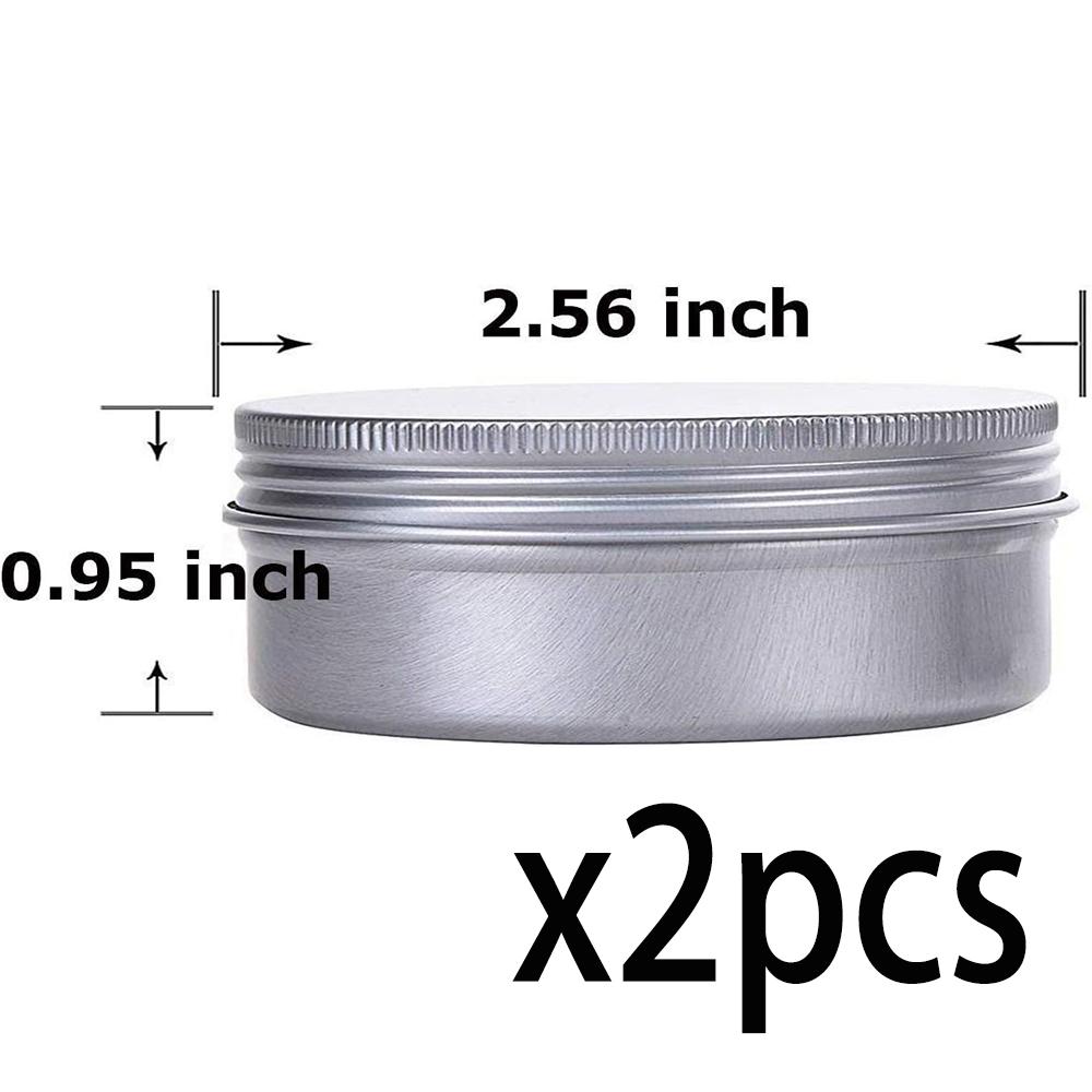 2 Ounce Aluminum Tin Jar Refillable Containers 60ml Aluminum Screw Lid Round Tin Container Bottle for Cosmetic,Lip Balm,Cream