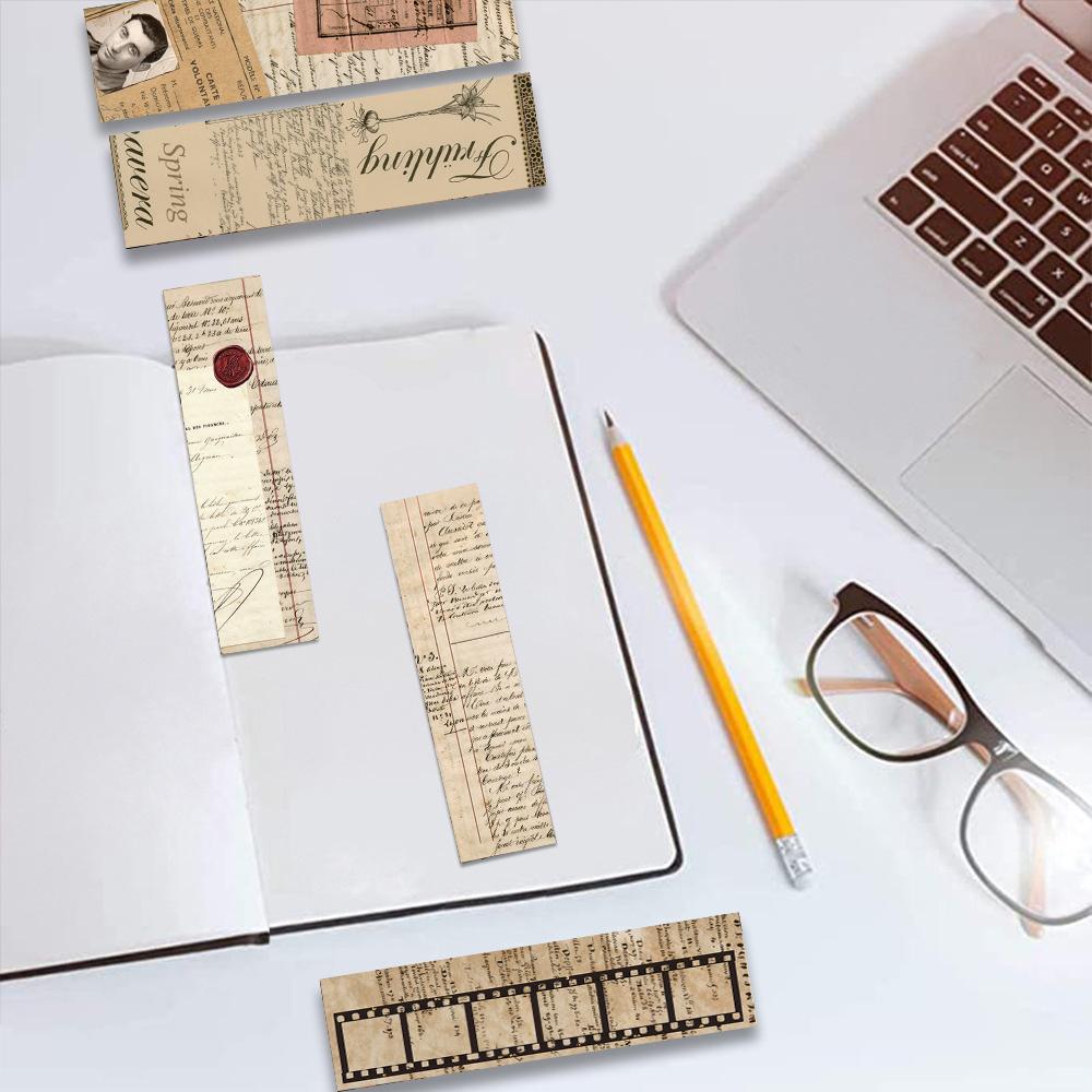 30PCS Vintage Style Bookmarks Students Decorating Notebook Exquisite Creative Pages Cards Book Marking With Creative Gifts Cards