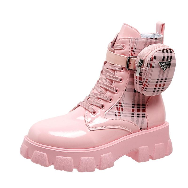 2025 New In Women's Boots Mujer Boots Women Platform High Top Fashion Boots Side Zipper Lace-up Versatile Warm Women