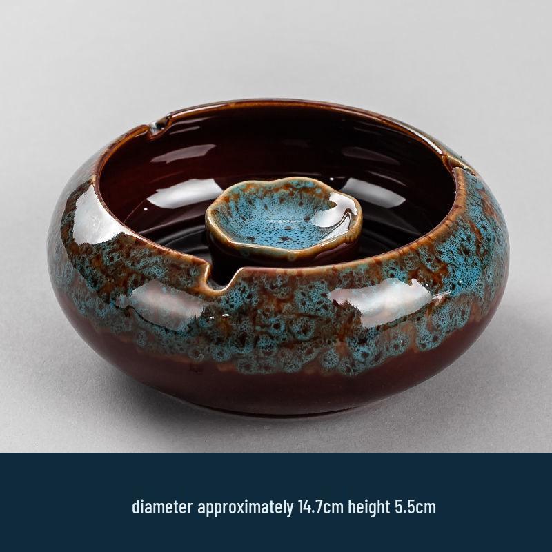Large Vintage Ceramic Ashtray: Luxury Retro Decor for Home or Office