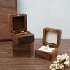 Luxury Jewelry Display Box Proposal Wedding Ring Storage Organizer Packaging Wedding Walnut Wooden Jewelry Ring Box for Gift