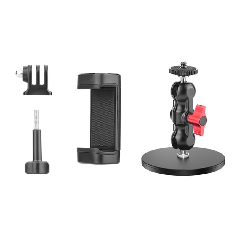 Magnetic Mount for Pocket 3 with 1/4in Expansion Adapter and Cellphone Clip Portable Mounting Stand Rotating Holder
