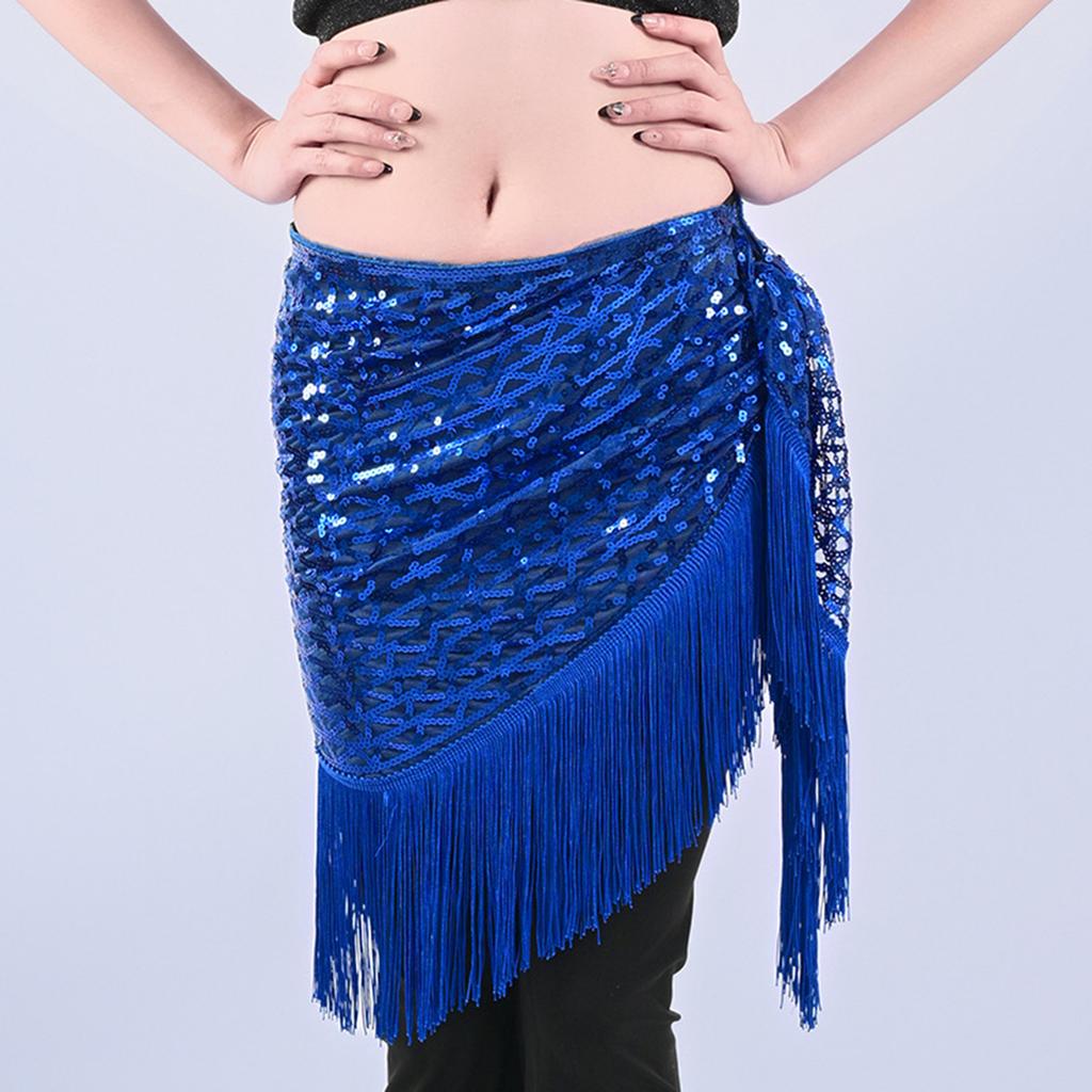 Women's High Waisted Sexy Sequined Half Skirt Waist Accessories Sequined Belly Dance Waist Scarf