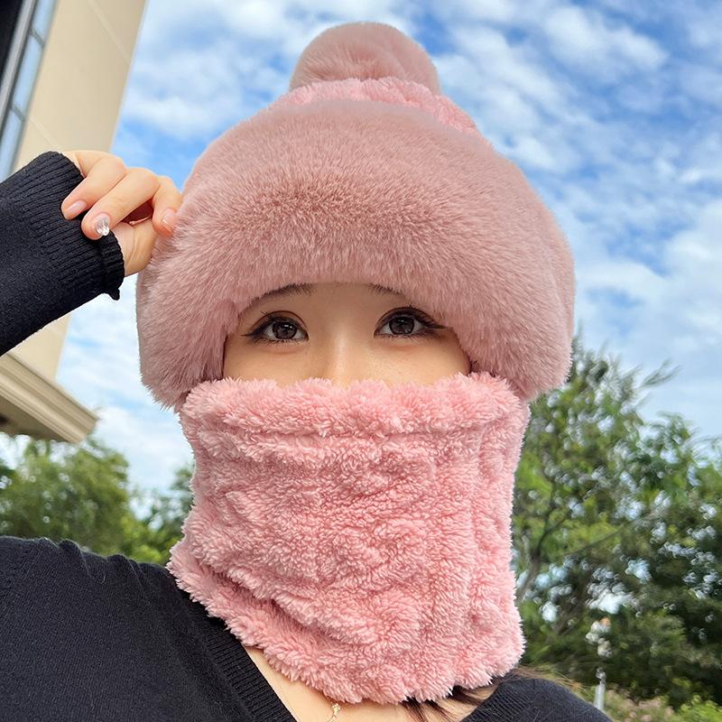Winter Bucket Hat Korean Style Rabbit Fur Small Label All-match Warm Bucket Hat Fluffy Face-revealing Small Hat