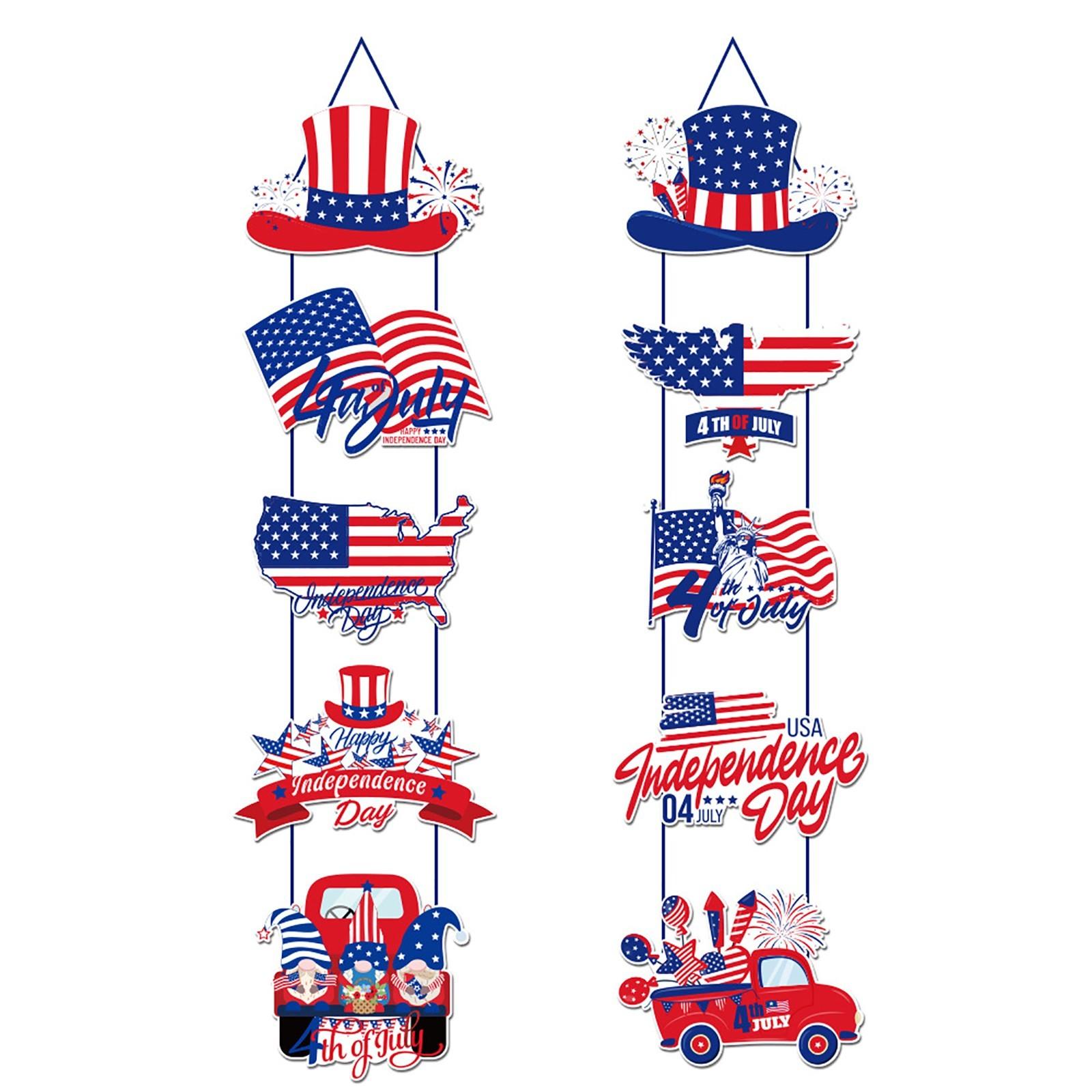 

День независимости тематическая пентаграмма бумага дверь подвеска, подвесная вечеринка сцена установка украшения подвеска One Size