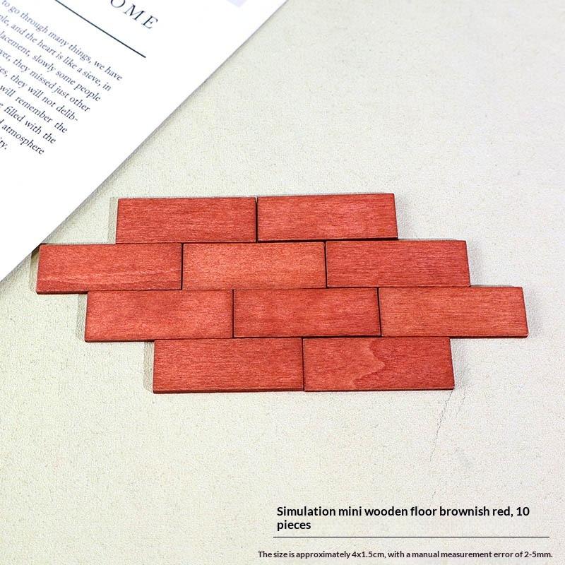 10Pcs 1: 12 Scale Mini Wooden Dollhouse Floor Boards Miniature Dollhouse Flooring Bamboo Furniture For Model Accessories