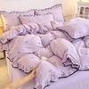 Korean Princess Cloud-like Crinkled Gauze Lace Cotton Bedding Set