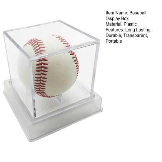 Transparent Baseball Display Case with Stable Base Dustproof UV-Resistant Multifunctional Storage Box Baseball Holder