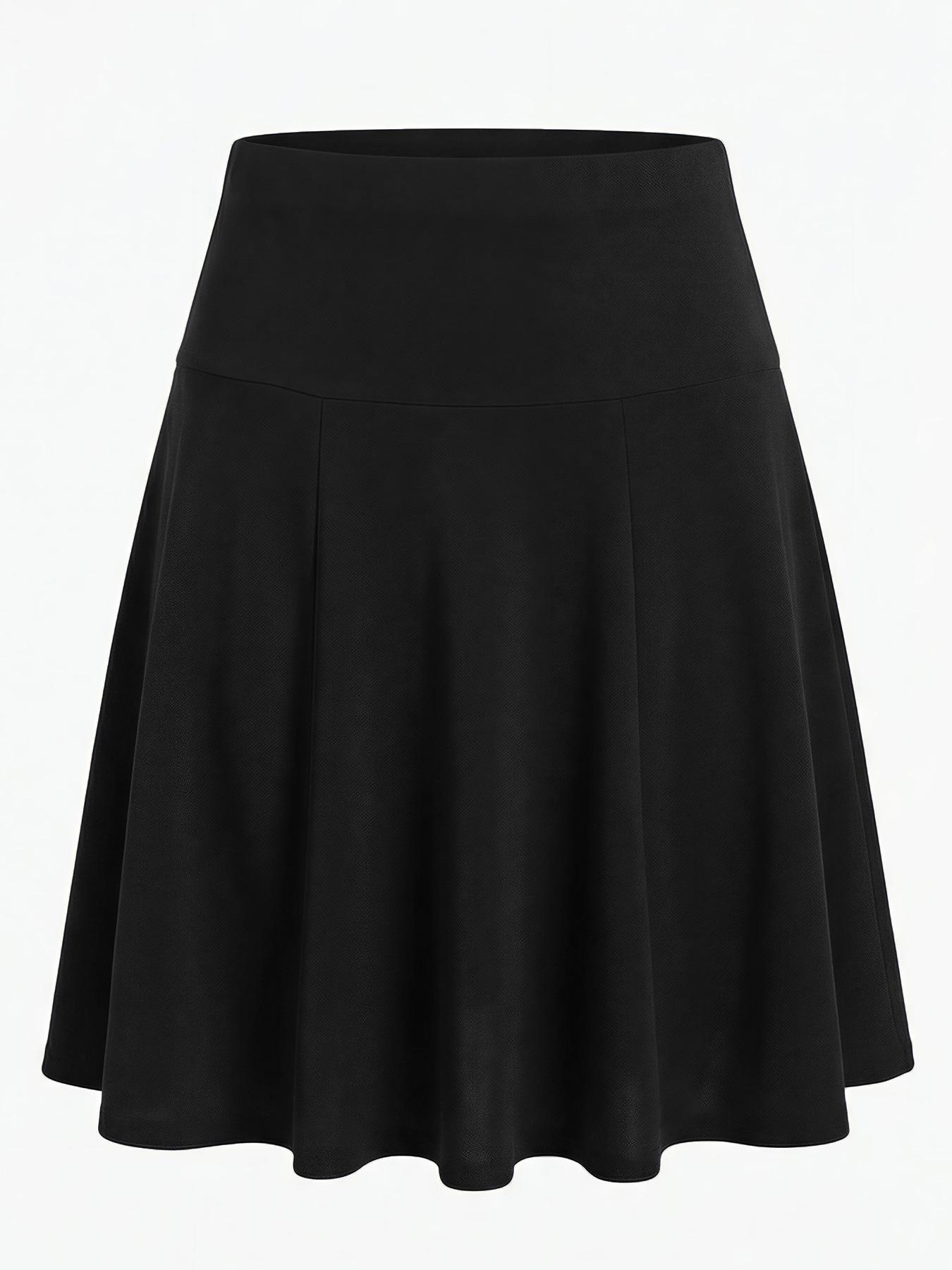 

Women s High-Waisted A-Line Slimming Short Skirt - Fashionable, Comfortable, and Casual. XL чёрный