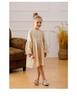 Spring 2026 Korean Forest-Style Floral Print Dress with Pleated Stand Collar, Puff Long Sleeves, and Lace Accents for Girls