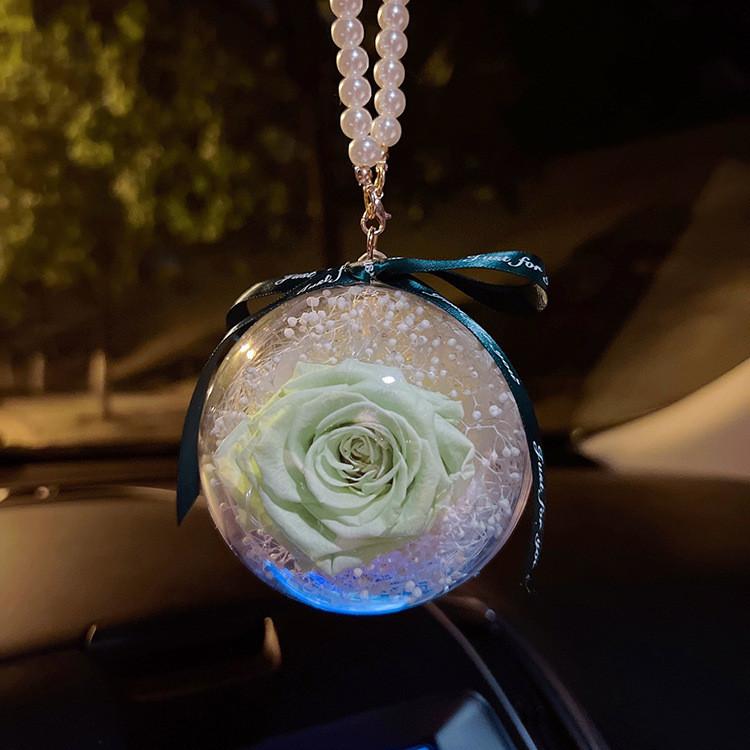 Eternal Flower Rose Ball Car Pendant In Various Colors Stylish Car Interior