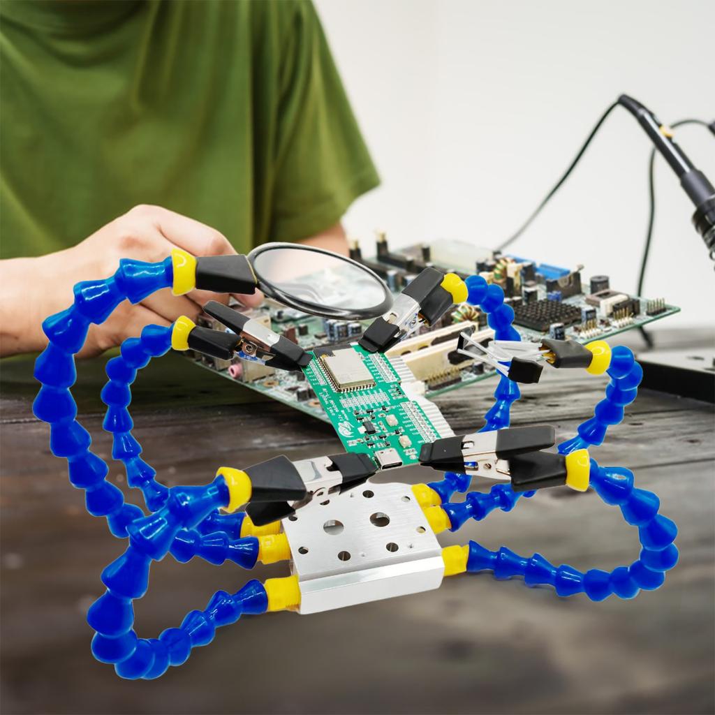 Octopus Welding Clamp with 5X Magnifier & Base PCB Soldering Holder Multi-Function Workbench Tool for Soldering/Repairing