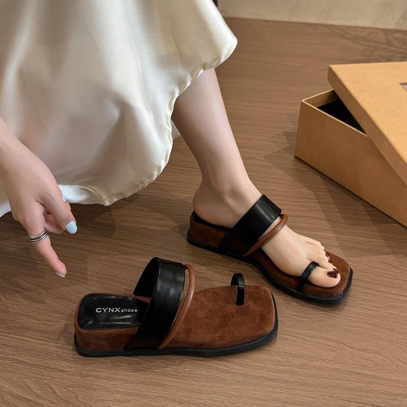 Thick-soled Slope Heel Cool Slippers Women's Summer Wear New with Skirt Vacation Beach Cover Toe Sandals