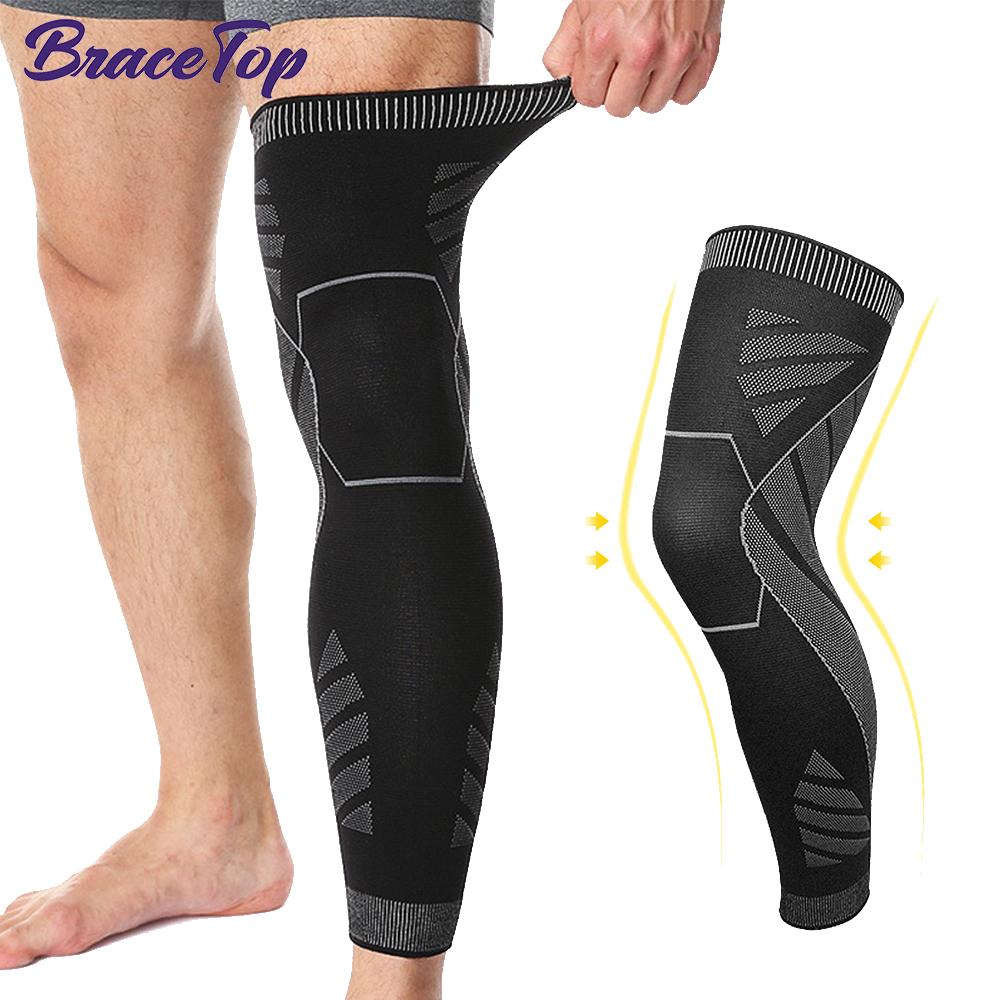 1PC Full Leg Compression Sleeve Knee Brace Support For Weightlifting Joint Pain Relief Muscle Tear Sports Recovery
