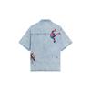 Li Ning X Marvel Kollaboration Disney Serie Sportlich Lässig Einfaches Shirt Herrenhemden Blau ASHS909-2
