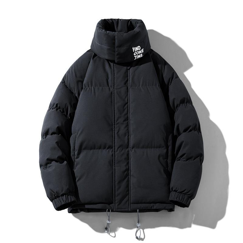 

Warm winter jacket stand-up collar casual cotton-padded jacket men s thickened student bag clothes versatile top cotton-padded jacket men M чорний