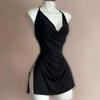 Women Sexy Side Slits Nightdress Fashion Backless Lingerie Underwear Exotic Bandage Sleepwear Vintage Sleeveless Summer Pajamas