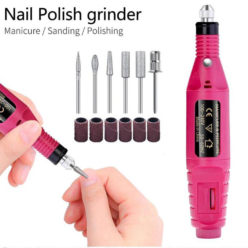 Přenosné elektrické manikúrní umělecké pero Elektrická bruska na nehty E-pilník na nehty Vrtací pero na nehty Manikúrní strojová sada Salon Domácí použití