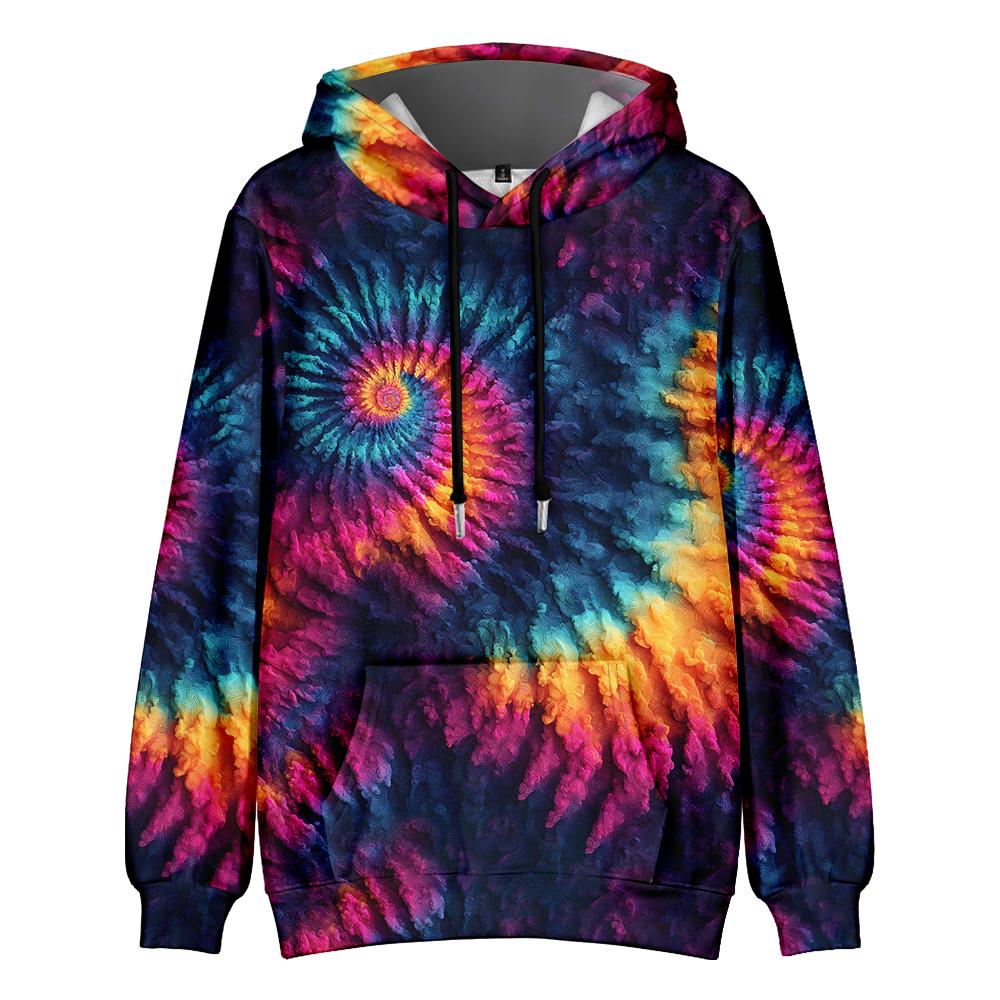 

Tie Dye Hoodie Women Unisex Trippy Psychedelic Swirl Pattern Pullover Soft Streetwear Hooded Sweatshirt with Pocket for Festival S