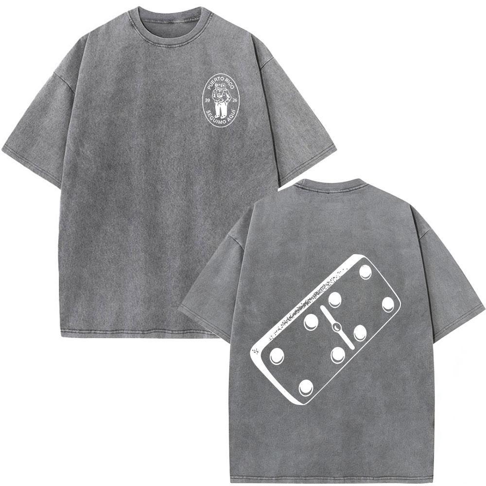 Vintage Washed Rapper Bad Bunny Debi Tirar Mas Fotos DTMF T Shirts Men Women Summer Clothing Fashion Hip Hop Tshirts Streetwear