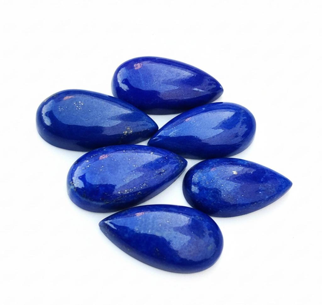 Lapis Lazuli Gemstone: Blue Long Pear Shape Cabochons, Custom Sizes