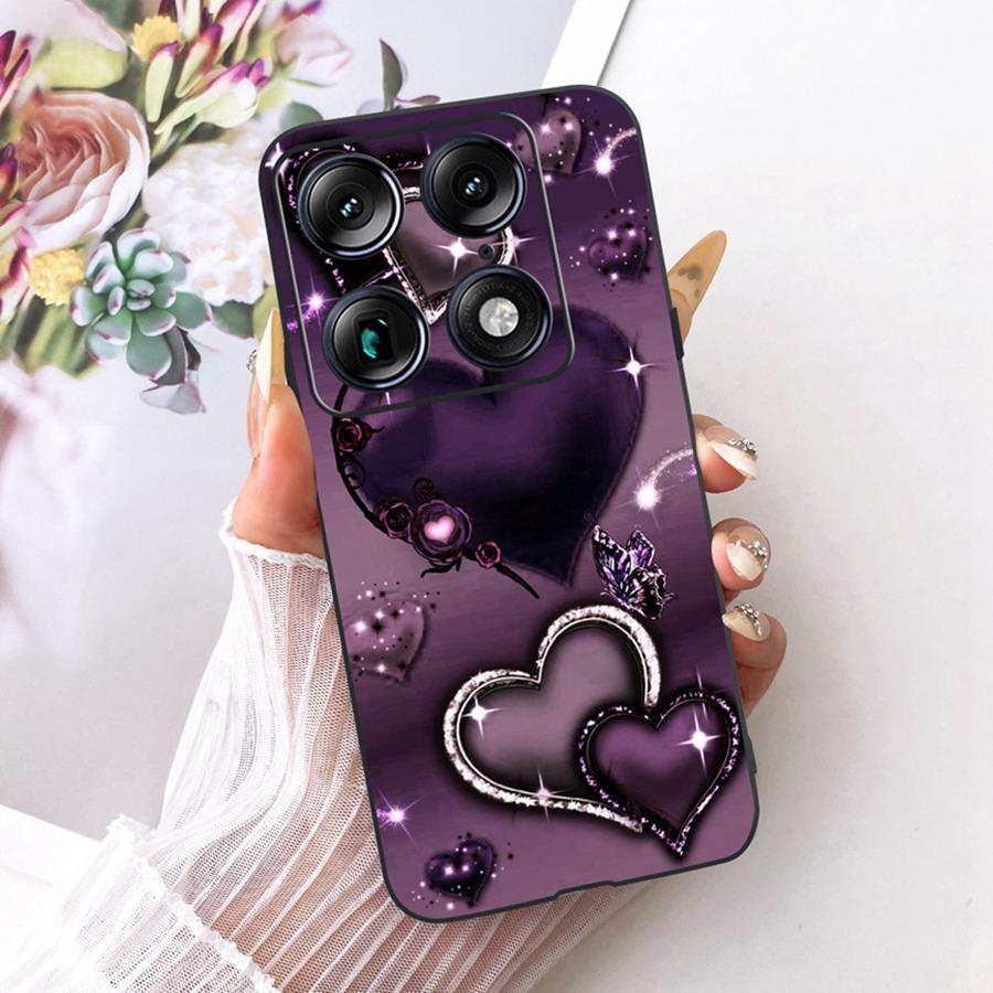 For Motorola Signature 5G Fashion Style Elegant Painted Phone Casing Cover Moto X70 Air Pro Soft Silicone Black TPU Case