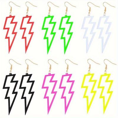 Fashion Acrylic Lightning Drop Earrings for Women Cool Long Dangle Earrings Girls Party Jewelry Gifts
