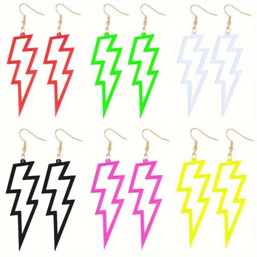 Fashion Acrylic Lightning Drop Earrings for Women Cool Long Dangle Earrings Girls Party Jewelry Gifts