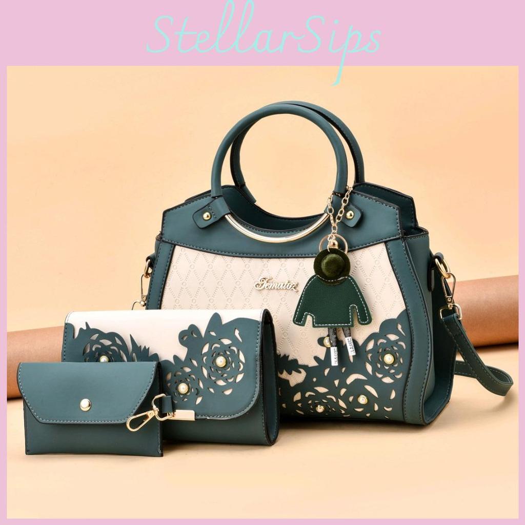 Fashion Flower Pattern Handbag With Inner Zipper Pocket And Crossbody Strap For Women