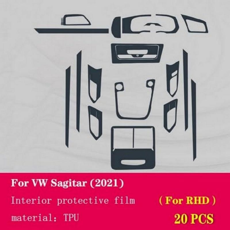 For Volkswagen Sagitar - Car Interior Center Console Transparent TPU Protective Film Anti-scratch Sticker