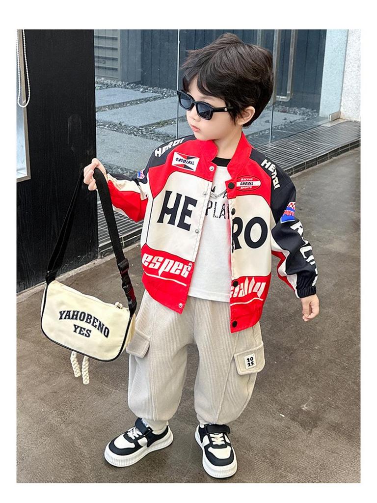 Boys' Cargo Trousers - Spring & Autumn 2025, Casual Korean Style for Small & Medium Children