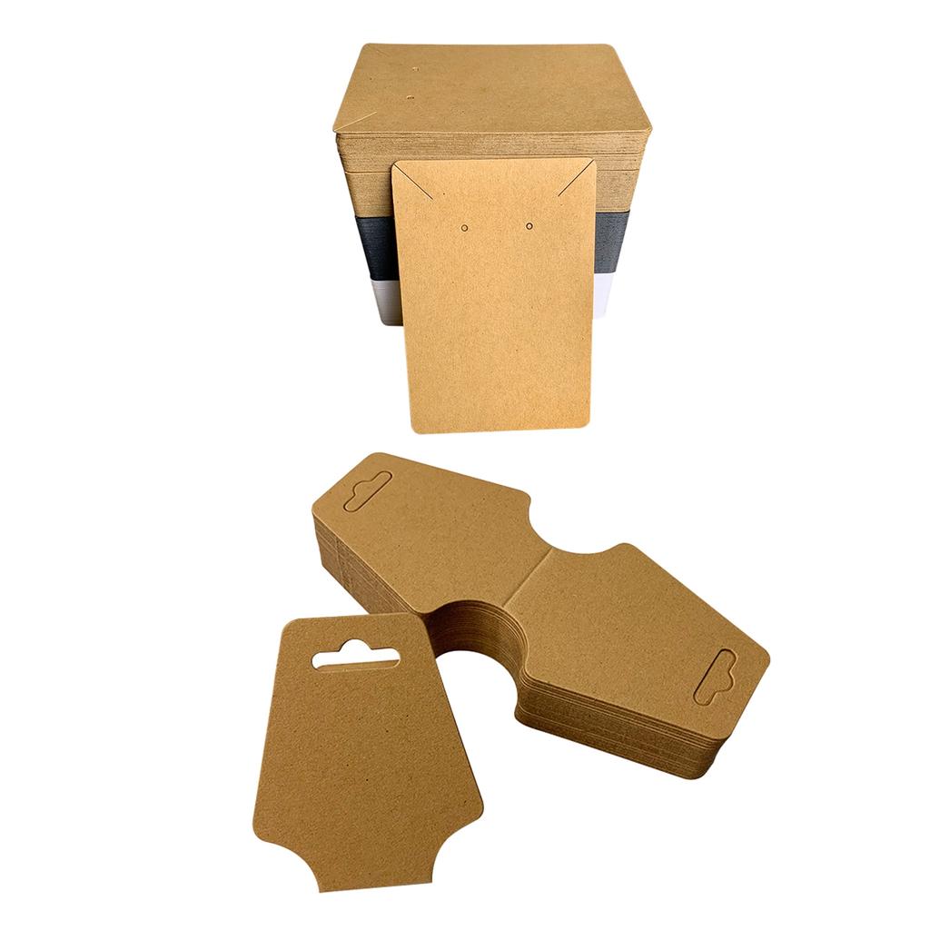 200 Pcs Necklace Display Cards Retro Thick Blank Kraft Paper Tag for Displaying Earring Bracelets Jewelry Stores