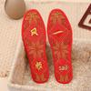 Smooth Sailing Embroidered Red Benming Year Unisex Cotton Insoles - Sweat-absorbent, Handmade