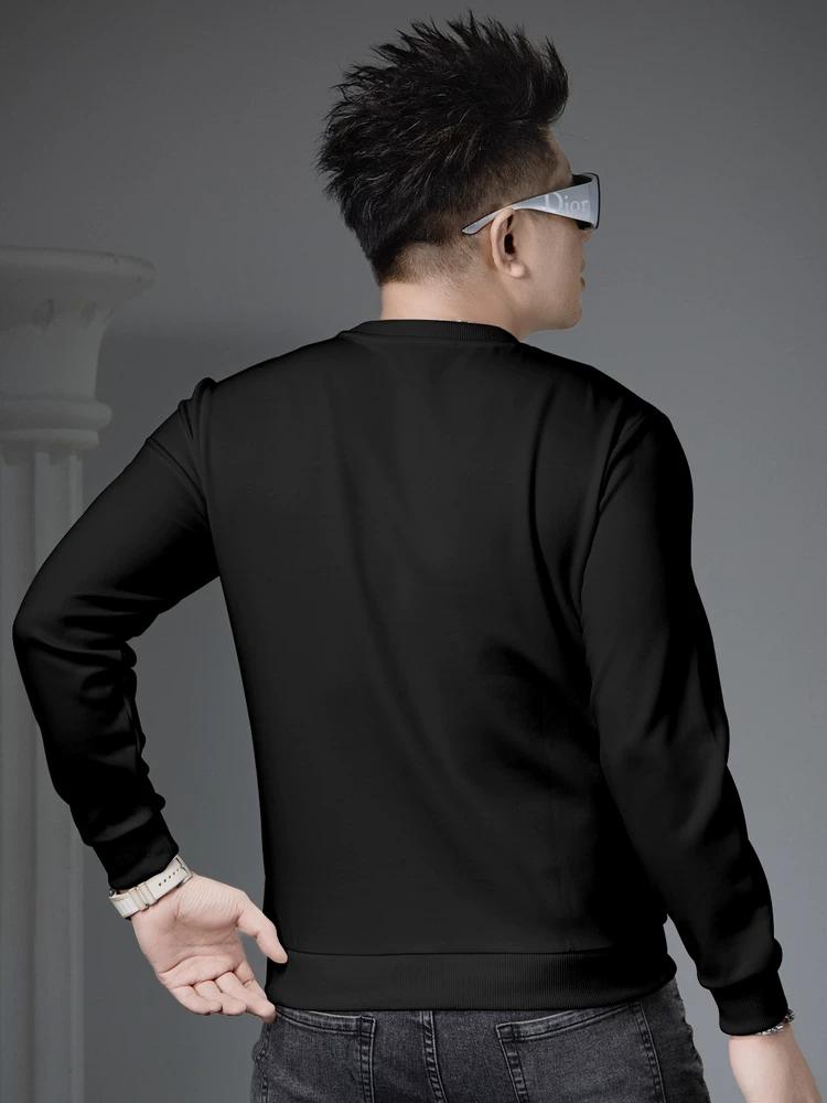 European-Style Round-Neck Sweatshirt for Men, Autumn 2025 New Trendy Brand Embroidered Sequin Long-Sleeve Base Shirt Men's Top