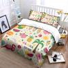 Tropical Aloha Flamingo Pineapple Watermelon Bedding Set 3pcs Summer Cute Fruit Palm Tree Print Duvet Cover Bed Linen